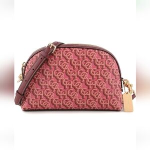 COACH MADI CF343 Gorgeous Crossbody Bag Rouge Pink Canvas & Leather Like New